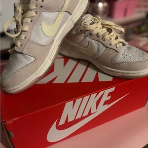 Nike Light Beige and Off-White Sneakers